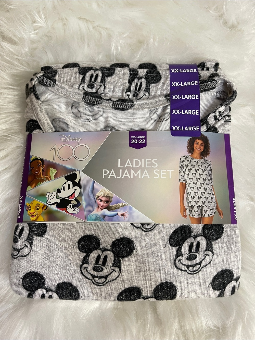 Disney Grey Mickey Mouse Ladies Pajama Set